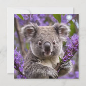 Paarse Jacaranda Koala Beer, Bedankkaart (Achterkant)