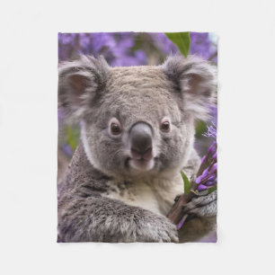 Paarse Jacaranda Koala Beer, Fleece Deken