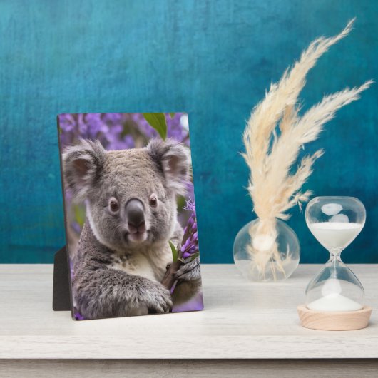 Paarse Jacaranda Koala Beer, Fotoplaat (Zijkant)