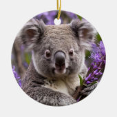 Paarse Jacaranda Koala Beer, Keramisch Ornament (Voorkant)
