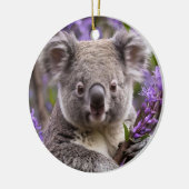 Paarse Jacaranda Koala Beer, Keramisch Ornament (Links)