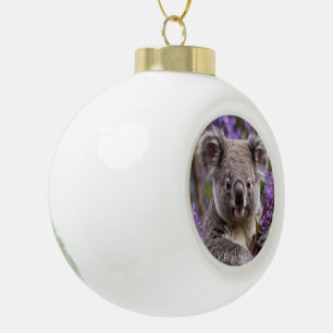 Paarse Jacaranda Koala Beer, Keramische Bal Ornament