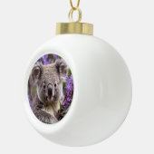 Paarse Jacaranda Koala Beer, Keramische Bal Ornament (Rechts)