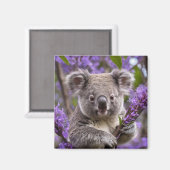 Paarse Jacaranda Koala Beer, Magneet (Voorkant / Achterkant)