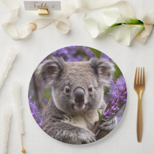 Paarse Jacaranda Koala Beer, Papieren Bordje