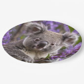 Paarse Jacaranda Koala Beer, Papieren Bordje (Gekanteld)