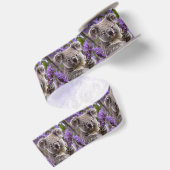 Paarse Jacaranda Koala Beer, Satijnen Lint (Achterkant)