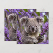 Paarse Jacaranda Koala Beer, Save The Date (Voorkant / Achterkant)
