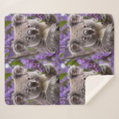 Paarse Jacaranda Koala Beer, Sherpa Deken (Voorkant (horizontaal))