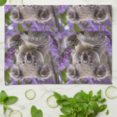 Paarse Jacaranda Koala Beer, Theedoek (Gevouwen)