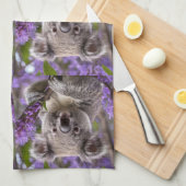 Paarse Jacaranda Koala Beer, Theedoek (Quarter Fold)