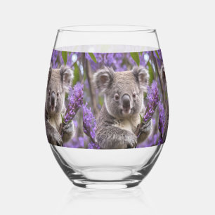 Paarse Jacaranda Koala Beer, Wijnglas Zonder Voet