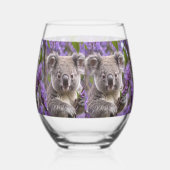 Paarse Jacaranda Koala Beer, Wijnglas Zonder Voet (Rechts)