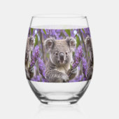 Paarse Jacaranda Koala Beer, Wijnglas Zonder Voet (Links)