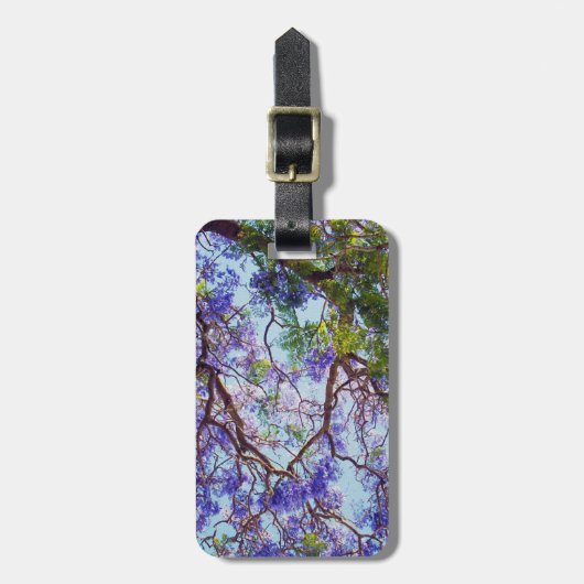 Paarse Jacaranda Tree Oil Paint, Bagagelabel (Voorkant verticaal)