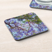 Paarse Jacaranda Tree Oil Paint, Bier Onderzetter (Linkerzijde)