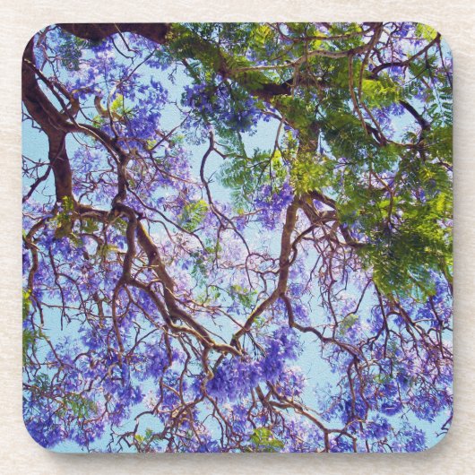 Paarse Jacaranda Tree Oil Paint, Bier Onderzetter (Voorkant)