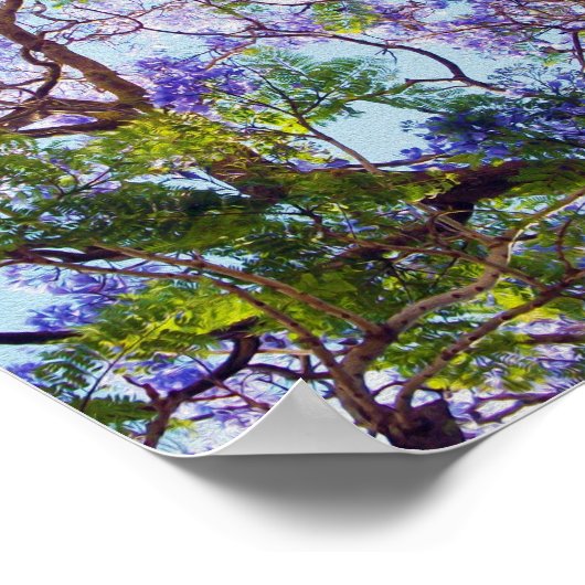 Paarse Jacaranda Tree Oil Painting, Poster (Hoek)