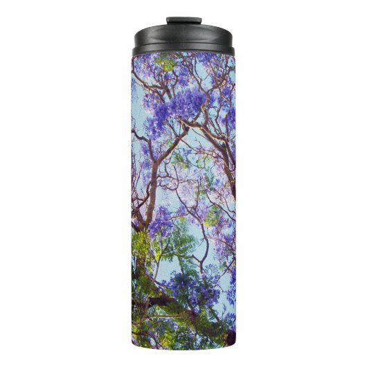 Paarse Jacaranda Tree Oil Painting, Thermosbeker (Voorkant)