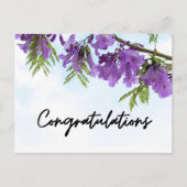 Paarse Jacarandabloemen Gefeliciteerd Briefkaart (Voorkant)