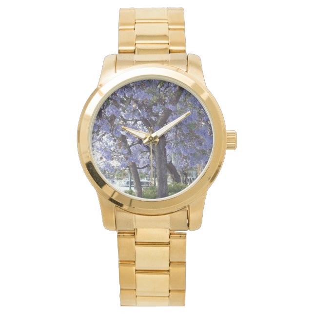 Paarse Jacarandas de Murray Renmark Horloge (Voorkant)