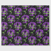 Paarse Jack O’ Lantern Halloween Cadeaupapier (Vlak)