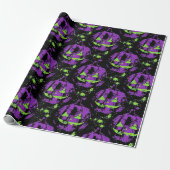 Paarse Jack O’ Lantern Halloween Cadeaupapier (Uitgerold)