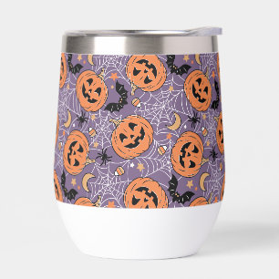 Paarse Jack-O-Lantern Halloweenpatroon