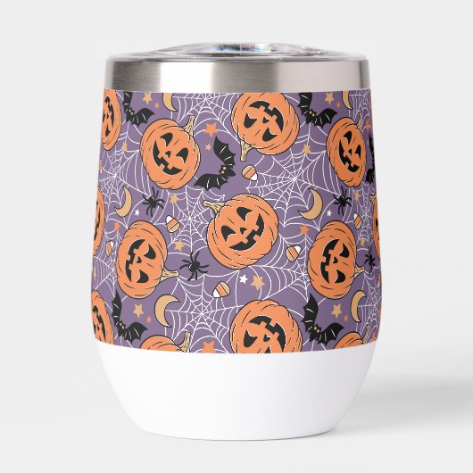 Paarse Jack-O-Lantern Halloweenpatroon (Voorkant)