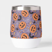 Paarse Jack-O-Lantern Halloweenpatroon (Achterkant)