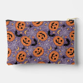 Paarse Jack-O-Lantern Halloweenpatroon Etui (Achterkant)