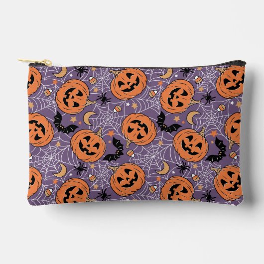 Paarse Jack-O-Lantern Halloweenpatroon Etui (Voorkant)