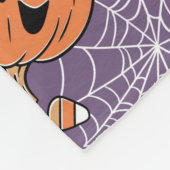 Paarse Jack-O-Lantern Halloweenpatroon Fleece Deken (Hoek)