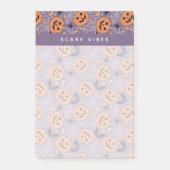 Paarse Jack-O-Lantern Halloweenpatroon Post-it® Notes (Voorkant)