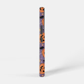 Paarse Jack-O-Lantern Halloweenpatroon Samsung Galaxy Hoesje (Rechterkant)