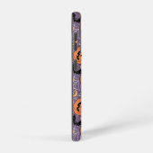 Paarse Jack-O-Lantern Halloweenpatroon Samsung Galaxy Hoesje (Rechterkant)