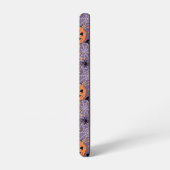 Paarse Jack-O-Lantern Halloweenpatroon Samsung Galaxy Hoesje (Linkerkant)