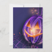 Paarse Jack-O-Lantern Lights Halloween Party Kaart (Achterkant)