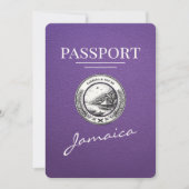 Paarse Jamaica-paspoort Bewaar de datum Save The Date (Voorkant)