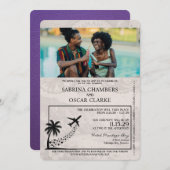 Paarse Jamaica Passport Uitnodiging (Voorkant / Achterkant)