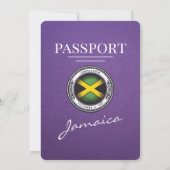 Paarse Jamaica Passport Uitnodiging (Achterkant)
