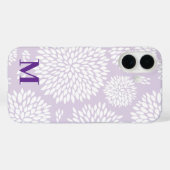 Paarse Japans geïnspireerde bloemenpatroon Monogra Case-Mate iPhone Case (Achterkant (horizontaal))