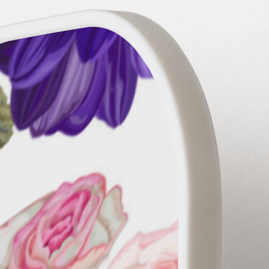 Paarse Japanse bloemen Pickleball Paddle (Links Detail)