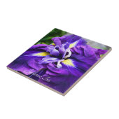 Paarse Japanse Iris Bloem Floral Tegeltje (Zijkant)