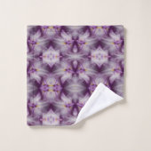 Paarse Japanse Iris Bloem Patroon Bad Handdoek (Wasdoekje)