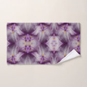 Paarse Japanse Iris Bloem Patroon Bad Handdoek (Handdoek)