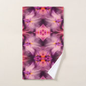 Paarse Japanse Iris Flower Abstract Bad Handdoek (Handdoek)