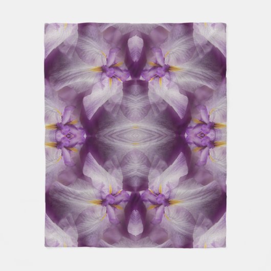 Paarse Japanse Iris Flower Abstract Fleece Deken (Voorkant)