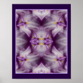Paarse Japanse Iris Flower Abstract Poster (Voorkant)