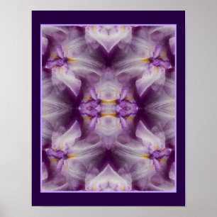 Paarse Japanse Iris Flower Abstract Poster
